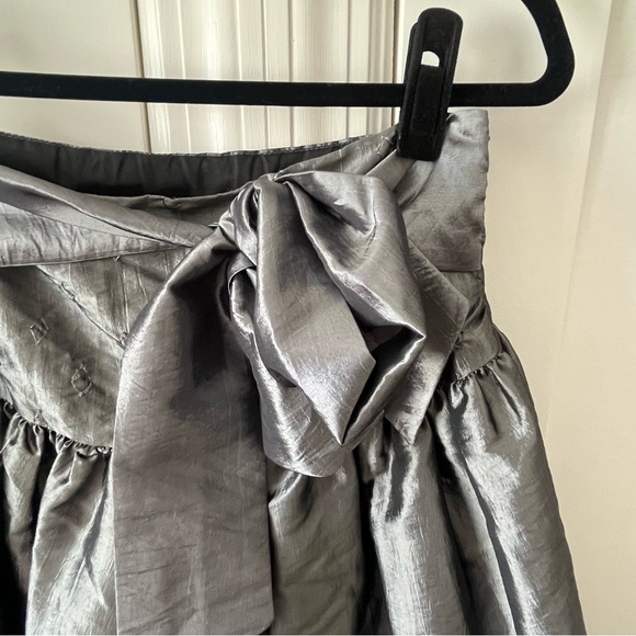 Boutique France Tulle Lined Tie Waist Bell Skirt Gray Sz 16 - Picture 4 of 16